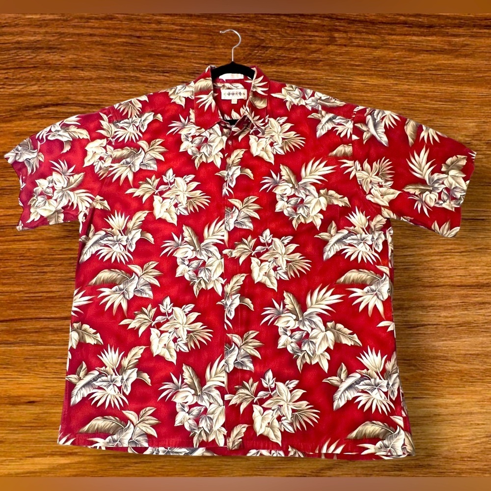 Campia Hawaiian Floral Red Shirt XL